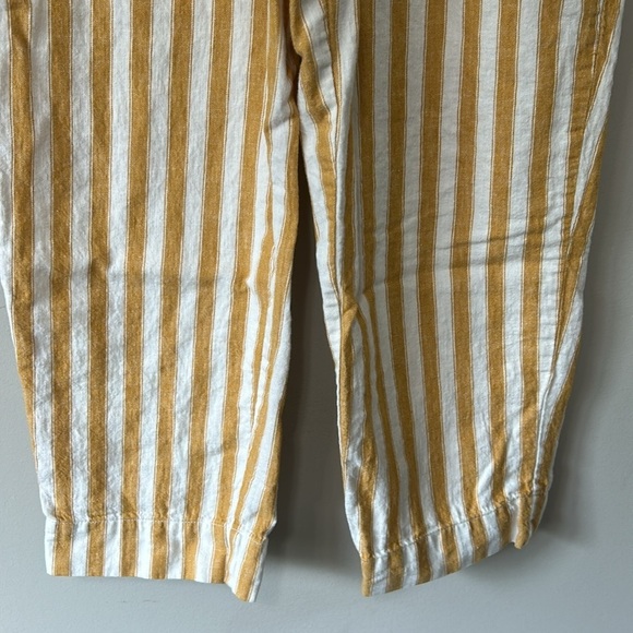 MADEWELL Tapered Huston Pull On Crop Pants in Stripe yellow white Sz XS - Picture 7 of 14